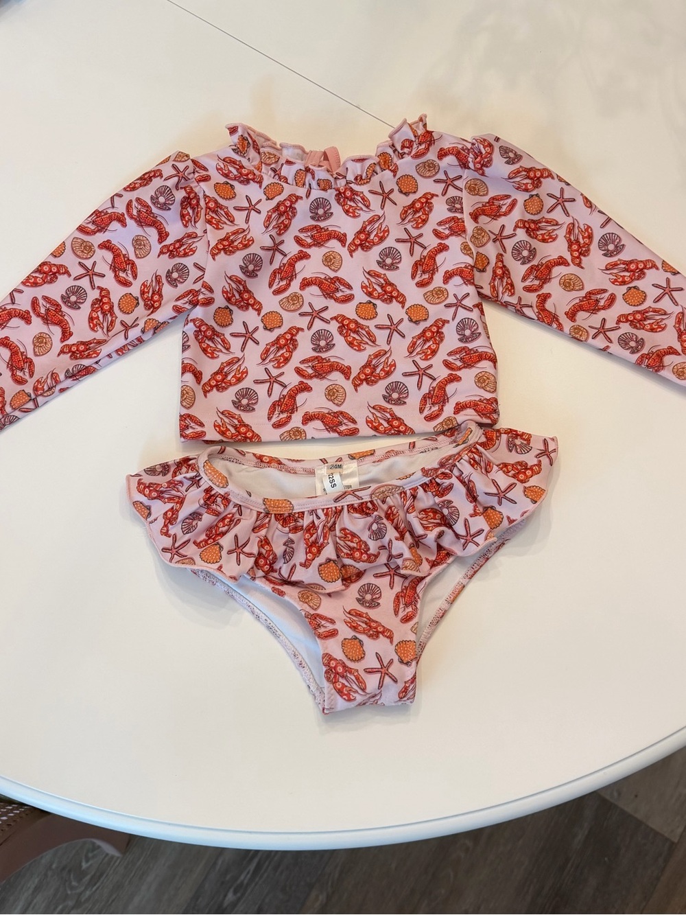 SMOCKINGBIRD Red Lobster - 24 month -  Long Sleeve Rash Guard Set